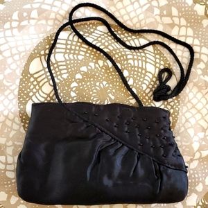 Mini Black Satin Evening Purse